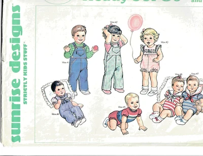 Sunrise Designs Kids Overalls T-shirt Jumpsuit Pants Blouse Preemie NB-12 Months - Image 1 of 4