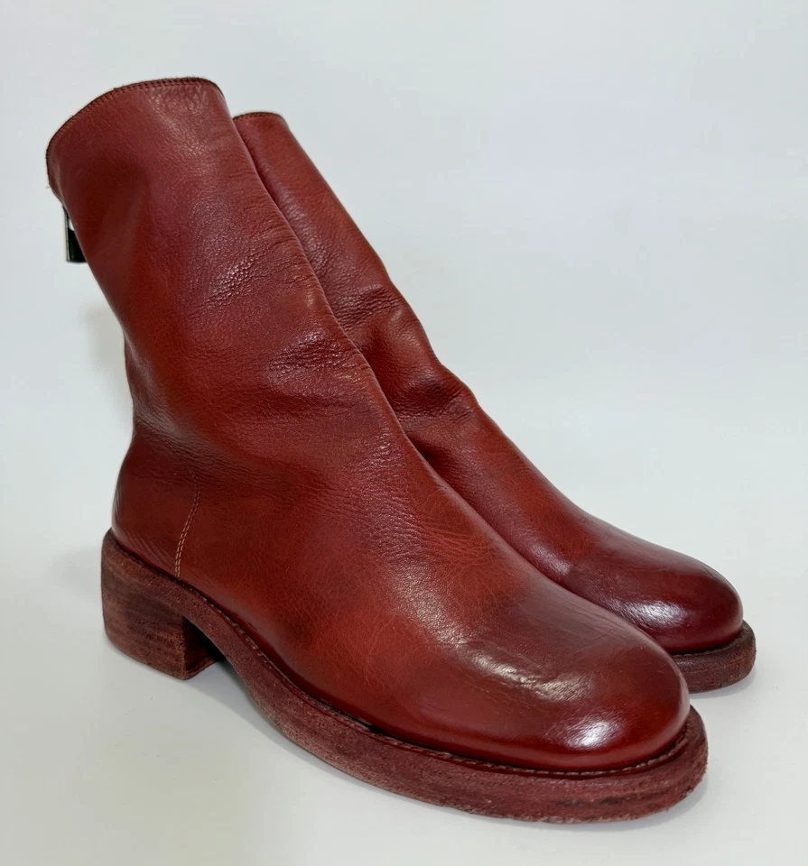 Guidi Mujer Botas de Cuero con Cremallera Trasera en Borgoña Talla 37 EU/7 US/4 UK Foto 1 de 4