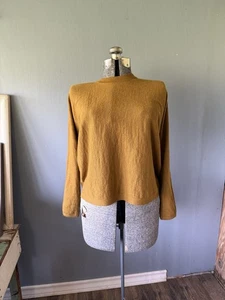 Women’s Eileen Fisher Sweater Sz XS 100% Merino Wool Mustard Boxy Minimal Light - Imagen 1 de 10