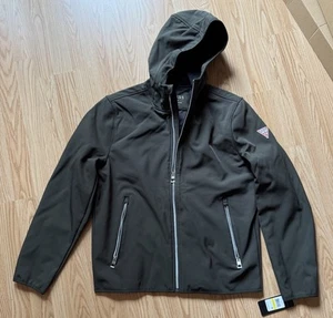 GUESS Men's Jacket w/ Hood Zip Up Jacket Olive Green Size Medium NEW - Picture 1 of 3