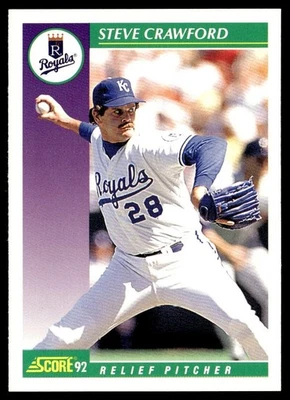 1992 Score Steve Crawford Kansas City Royals #349 - Image 1 of 2
