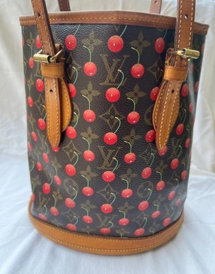 louis vuitton takashi murakami вишневое ведро сумка - Изображение 1 из 4