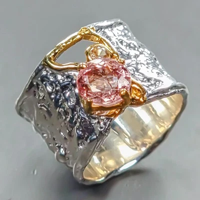 Handmade Natural Tourmaline Ring 925 Sterling Silver Size 6.5 /R443704 - Image 1 of 4