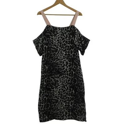 Платье Topshop Boutique с открытыми плечами британское 10 разноцветное шелковая женская одежда - любимое - Изображение 1 из 4