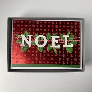 Hallmark 12 Lámina Roja Troquelada NOEL Juego de Tarjetas de Navidad con Sobres y Caja Nuevo - Imagen 1 de 5