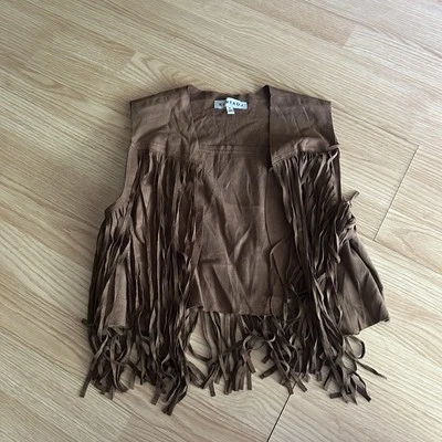 Kontrol Brown Fringe Western Open Vest Small - Image 1 of 4