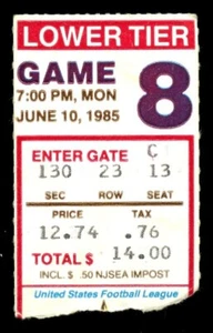 New Jersey Generals vs. Bulls June 10, 1985 Ticket Stub - Herschel Walker Record - Picture 1 of 2