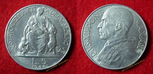 VATIKAN 5 LIRE 1948 PIUS XII. BB ITALIEN - Bild 1 von 3