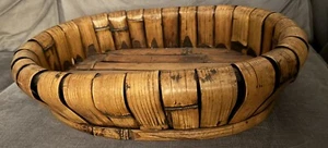 Vintage Mid Century Italian Rattan Bamboo & Wood Basket - Picture 1 of 7