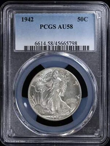 1942 50C Walking Liberty Silver Half Dollar PCGS AU 58 | DDO - Picture 1 of 4