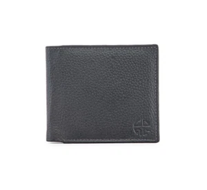 Cartera delgada de cuero de vaca gris artesanal 8 ranuras para tarjetas diseño minimalista - Imagen 1 de 9