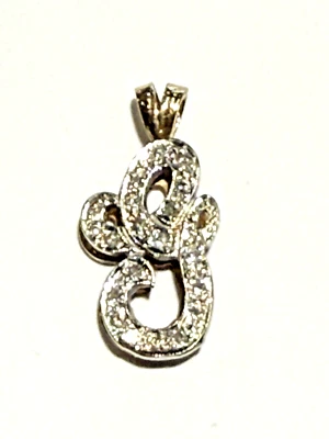 Colgante inicial G diamante oro 14k Foto 1 de 4