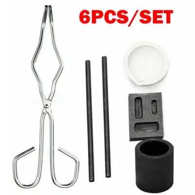 6x Graphite Ingot Crucible Mold Set Torch Melting Tool Kit For Gold & Silver HOT - Image 1 of 4