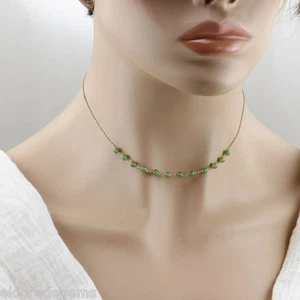 DESIGNER JADE BY THE YARD STATIONÄR COLLIER HALSKETTE 14K GELBGOLD 15 ZOLL - Bild 1 von 6