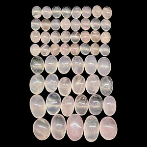 58 Pcs Natural Rose Quartz 10-21mm Oval Cabochon Loose Untreated Gemstones Lot - Picture 1 of 8