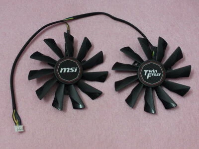 Pair Fans Cooler Fan For MSI GTX 750Ti 750 R9 290X 290 280X CPLD10010S12HH 95mm - Image 1 of 4