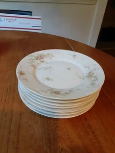 7 Antique Theodore Haviland Pink Rose 7.5" D Bread Plates Lot - Picture 1 of 8