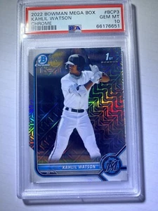 2022 1st Bowman Mega Box Chrome #BCP3 Kahlil Watson PSA 10 GEM Marlins - Picture 1 of 2