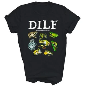 Types Of Frogs Dilf Damn I Love Frogs Unisex Shirt Gift Women Men - Picture 1 of 5