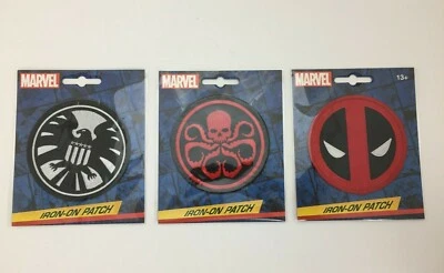 Juego de 3 parches Marvel Iron On Avengers Dead Pool Capitán América Foto 1 de 4