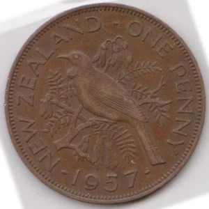 (H15-24) 1957 NZ 1d coin (X)  - Bild 1 von 1