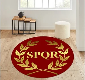 SPQR Rug,Roman Empire Rug,Ancient Rome Rug,Historical Rug,Red Rug,Hall Rug - Picture 1 of 11