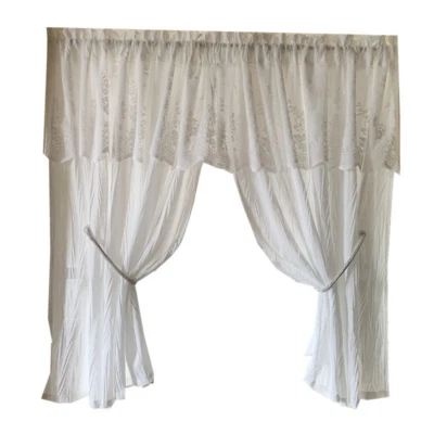 1 Panel Valance Curtains Light Filtering Opaque Balcony Half Drape Eyelets Home - Image 1 of 4
