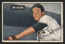 1951 BOWMAN BASEBALL CARD #61 JIM HEARN AUTOGRAPHED SIGNED NEW YORK GIANTS 