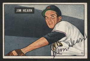 1951 BOWMAN BASEBALL CARD #61 JIM HEARN AUTOGRAPHED SIGNED NEW YORK GIANTS 