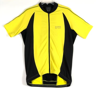 Gore Bike Wear Cycling Full Zip Short Sleeve Jersey Yellow Black Mens M - Image 1 of 4