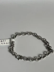 14k White Gold Link Bracelet - Picture 1 of 5
