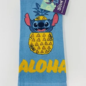 Disney Lilo & Stitch 2 Pack Hand Kitchen Bathroom Towels Aloha Pineapple NWT - Picture 1 of 5