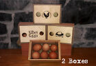2 * Personalised Egg Boxes - Handmade Wooden Cartons Branded with Your Design