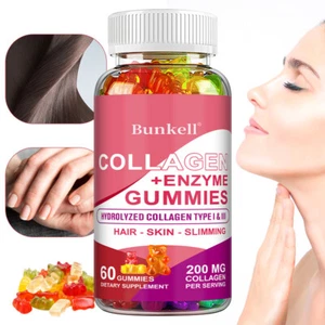 Gomitas de colágeno + enzima, apoya la piel sana, el cabello y las uñas, aumenta la vitalidad - Imagen 1 de 10