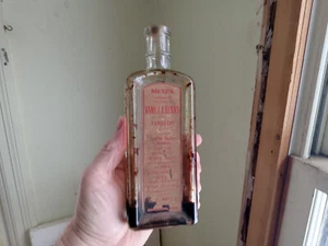 METZ'S COMPOUND FLAVORING OF VANILLA BEANS CHAMBERSBURG,PA 1890s BOTTLE 8 1/8" - Picture 1 of 7