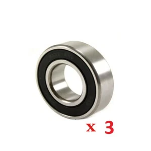3 x 6001-2RS Rubber Sealed Ball Bearings, 12x28x8 mm Lubricated 6001rs - Picture 1 of 1