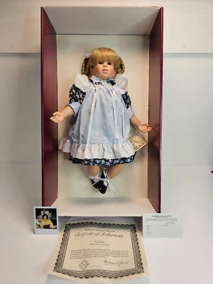 Кукла Hildegard Gunzel LeeAnn блондинка человеческие волосы выдувное вручную стекло голубые глаза 24 дюйма сертификат подлинности - Изображение 1 из 4