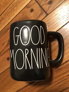 tazza da caffè in ceramica grande nera rae dunn "buongiorno" 216 - Foto 1 di 3