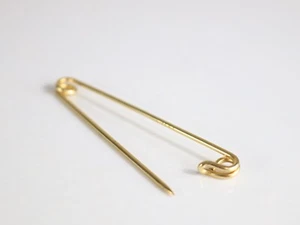 12k Gold Filled Antique Safety Pin Vintage Dress Brooch 2.4g #232 - Picture 1 of 5