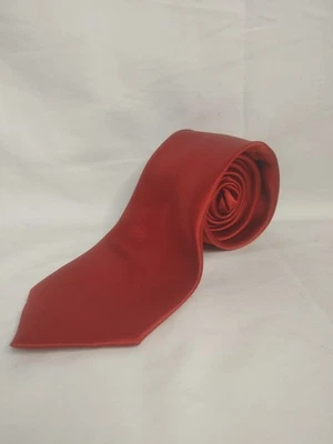 Corbata corta Joseph & Feiss dorada de poliéster roja lisa para hombre 58x3,25 Foto 1 de 4