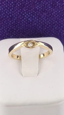 Anillo de oro macizo de 14k* Alto pulido**talla 6***4,0 mm de ancho* 1 diamante** WB215 Foto 1 de 4