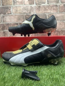 Puma v - Konstrukt Ill SG 101719 02 Football Boots Uk 7 Rare New Black Gold - Picture 1 of 11