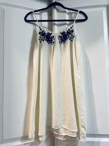abito mi ami donna XXS avorio nero ricamato floreale cami regolabile WS50458 - Foto 1 di 14