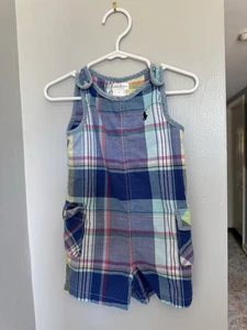 Pantalón corto Ralph Lauren bebé niño a cuadros 9 meses ligero - Imagen 1 de 2