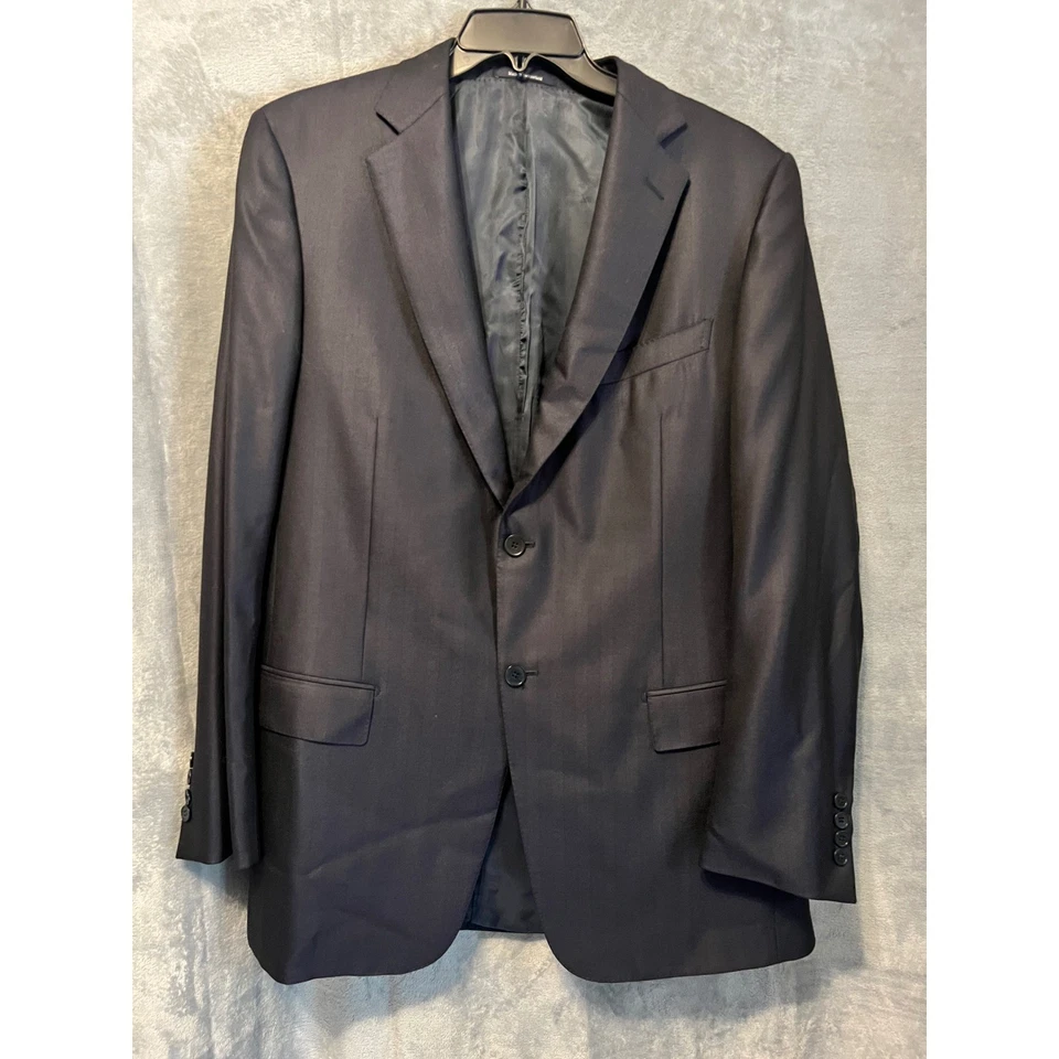 Blazer Ermenegildo Zegna Trofeo Lana Seda 54L Hecho en Suiza Azul Marino Espiga Chaqueta Foto 1 de 4