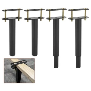 4 Set 17.72 Inch Total Height Adjustable Metal Bed Frame Center Support Legs - Picture 1 of 7