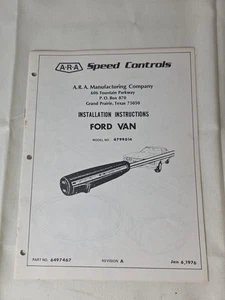 ARA Speed Controls Installation Instructions Ford Van (Jan 6, 1976) - Picture 1 of 2
