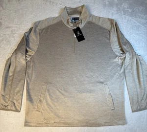 Pullover PGA Tour uomo XL beige quarto zip nuovo con etichetta vendita al dettaglio 98€ - Foto 1 di 6