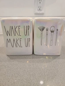Rae Dunn Wake Up Make Up Brush Holder/Organizer Set Artisan by Magenta - Picture 1 of 5