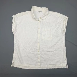 Orvis Button Up Shirt Womens Large White Sleeveless Linen Rayon Collared Top - Picture 1 of 7
